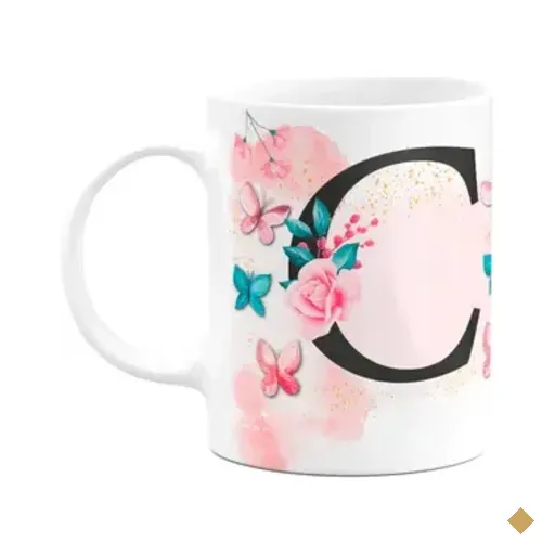 Caneca Butterfly - Inicial Do Nome Letra C - 325ml