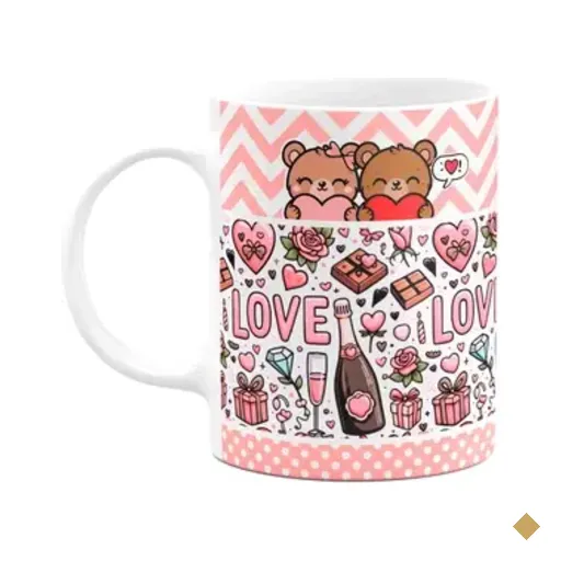 Caneca Namorados - Love Love Love - Cute Teds