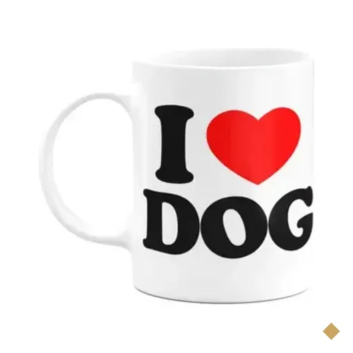 Caneca I Love Dog - Eu Amo Cachorro - 325ml - Branca