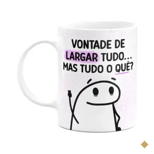 Caneca Divertida Flork - Vontade De Larga Tudo - 325ml