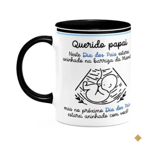 Caneca Dos Pais - Querido Futuro Papai De Menino - D-black