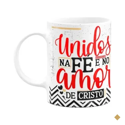 Caneca Namorados Laços - Unidos Na Fé E No Amor