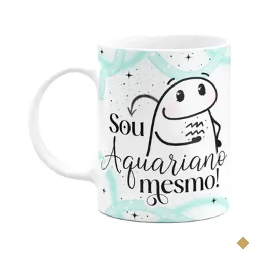 Caneca Flork Signos Aquário - Sua Aquariano Mesmo!