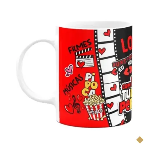 Caneca Namorados Loveflix - Com Você Tudo É Perfeito