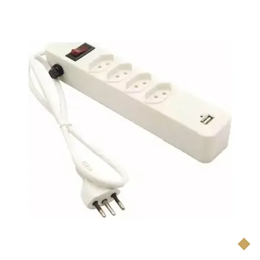 Maxprint Filtro de Linha 4 Tomadas 1 USB Bivolt Branco