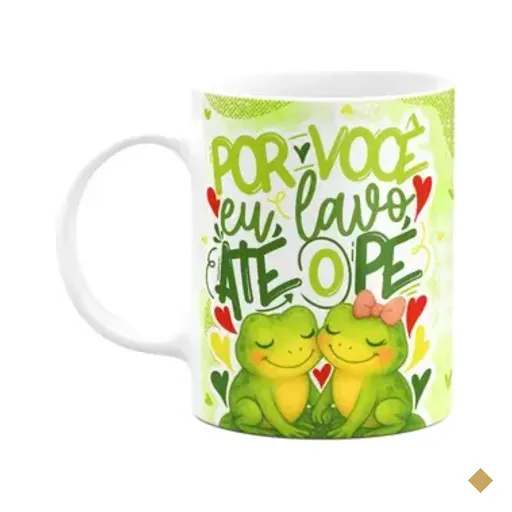 Caneca Namorados - Por Você Eu Lavo Até O Pé - Sapinhos M2