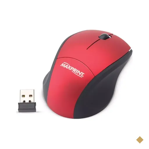 Maxprint Mini Mouse Óptico Wireless 800dpi USB Vermelho