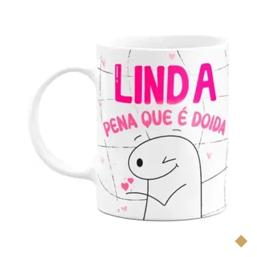 Caneca Flork Amigas - Linda, Pena Que É Doida
