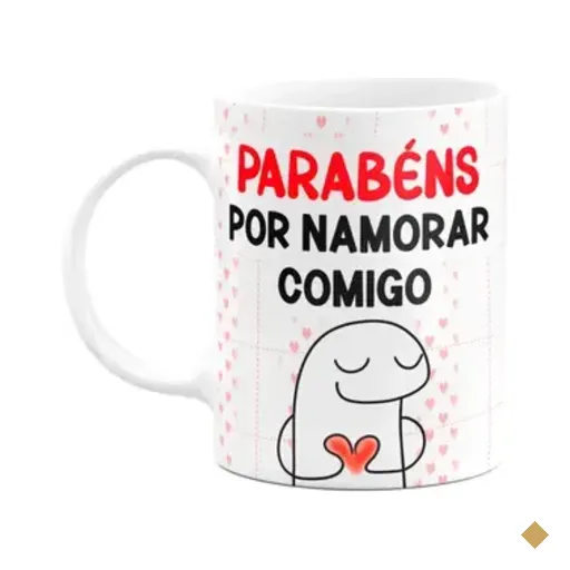 Caneca Florkito Namorados - Parabéns Por Namorar Comigo
