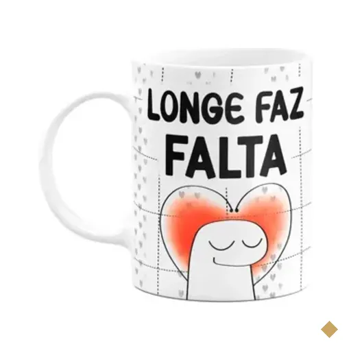 Caneca Florkito Namorados - Longe Faz Falta, Perto Faz Raiva