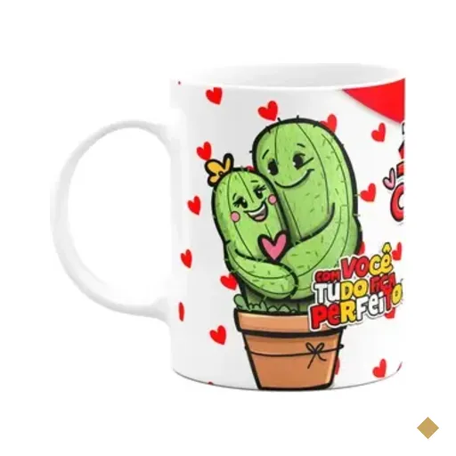 Caneca Namorados Caquitinhos - Kitkero - 325ml