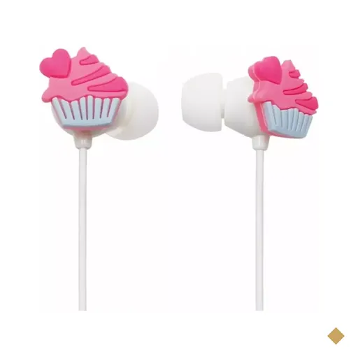Maxprint Fone de Ouvido Intra Auricular Branco com Cupcake