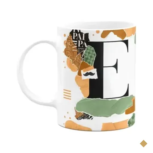 Caneca Do Pai - Inicial Do Nome Letra E - Bg-green