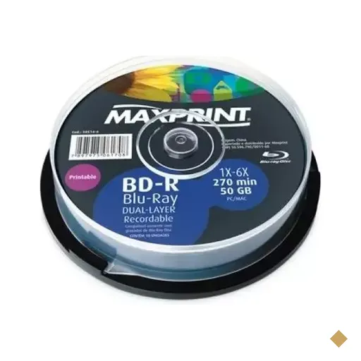 Maxprint Blu-Ray Gravável 50GB 6X - 10 Unidades