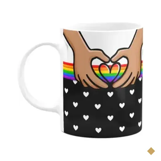 Caneca Namorados - Love And Hearts Lgbt - 325ml