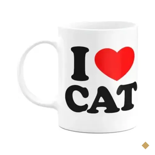 Caneca I Love Cat - Eu Amo Gato - 325ml - Branca