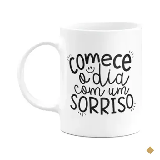 Caneca Motivação - Comece O Dia Com Um Sorriso