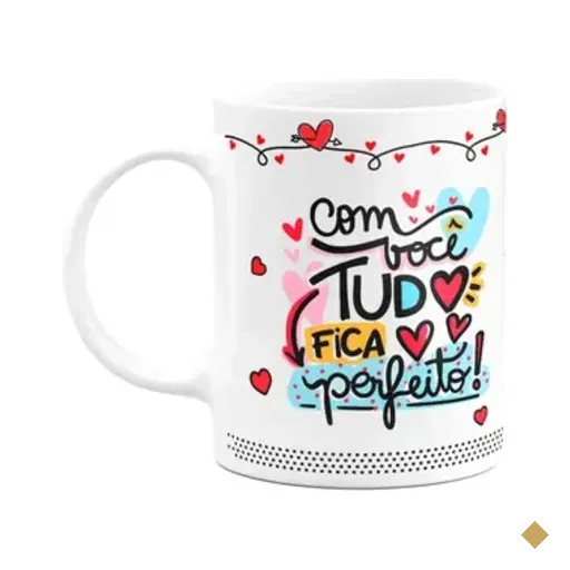 Caneca Namorados - Com Você Tudo Fica Perfeito
