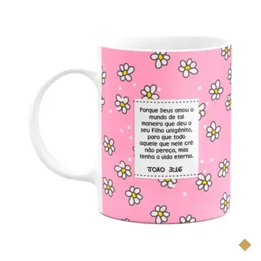 Caneca Religiosa Versículos - João 3:16 - 325ml