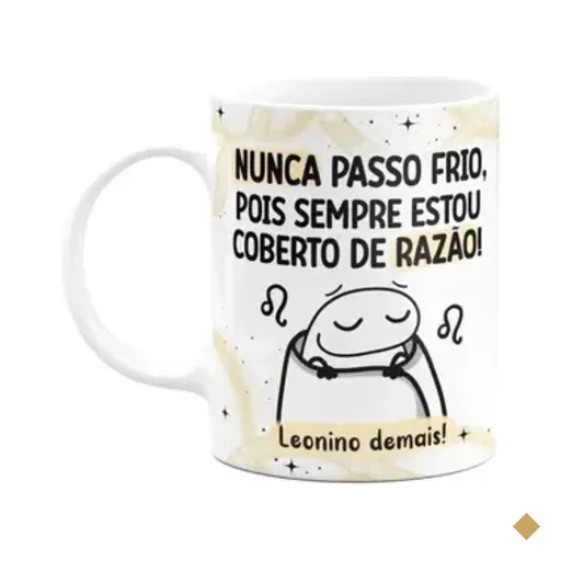 Caneca Flork Signos Leão - Leonino Demais! 325ml