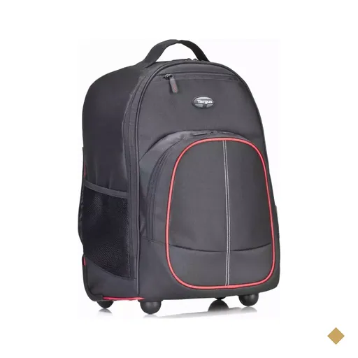 Targus 16” Compact Rolling Backpack Preta com Vermelho com Rodas TSB75001US-50
