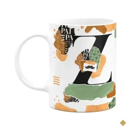 Caneca Do Pai - Inicial Do Nome Letra Z - Bg-green