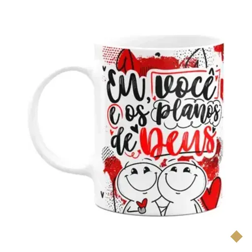 Caneca Funny Namorados - Eu Você E Os Planos De Deus