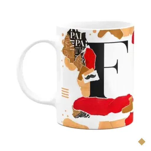 Caneca Do Pai - Inicial Do Nome Letra F - Bg-red