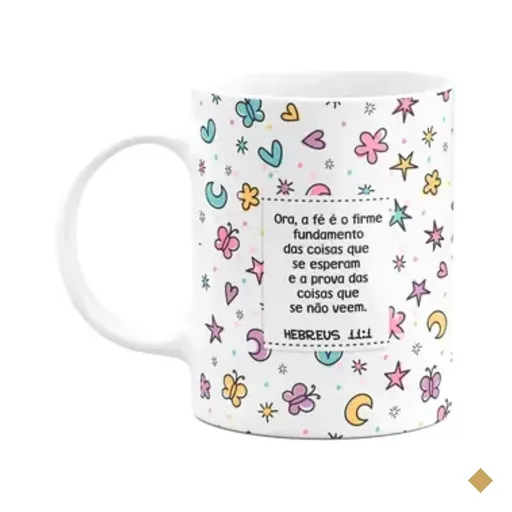 Caneca Religiosa Versículos - Hebreus 11:1 - 325ml