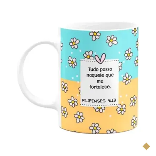 Caneca Religiosa Versículos - Filipenses 4:13 - 325ml
