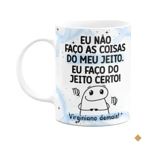 Caneca Flork Signos Virgem - Virginiano Demais! 325ml