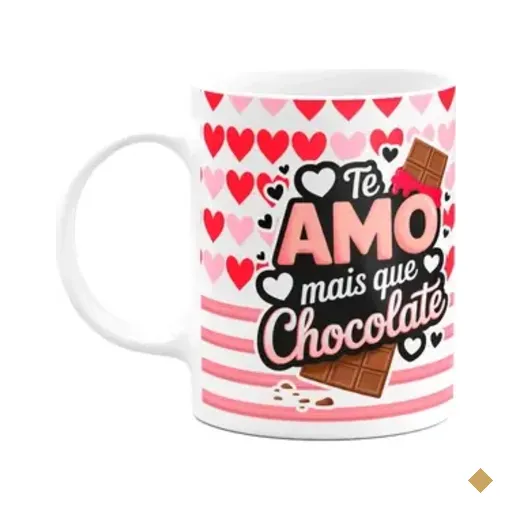 Caneca Namorados - Te Amo Mais Que Chocolate - Pinkhearts
