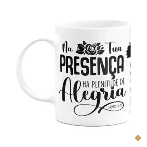 Caneca Religiosa Ore - Na Tua Presença Há Plenitude - M2