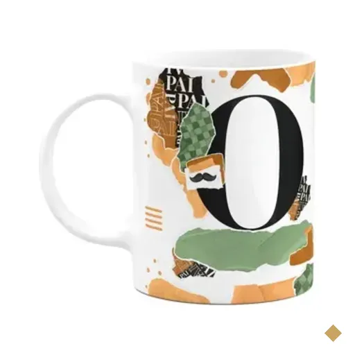 Caneca Do Pai - Inicial Do Nome Letra O - Bg-green