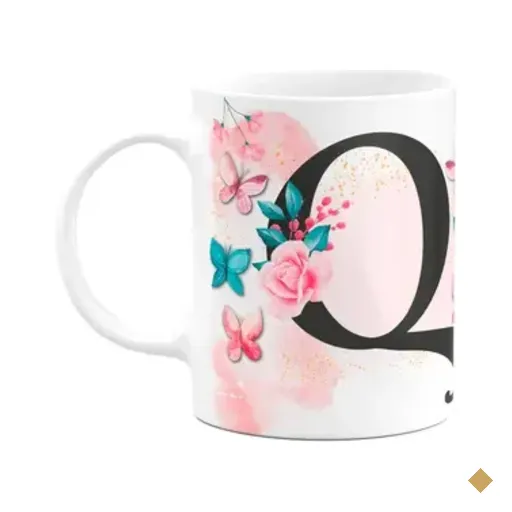 Caneca Butterfly - Inicial Do Nome Letra Q - 325ml