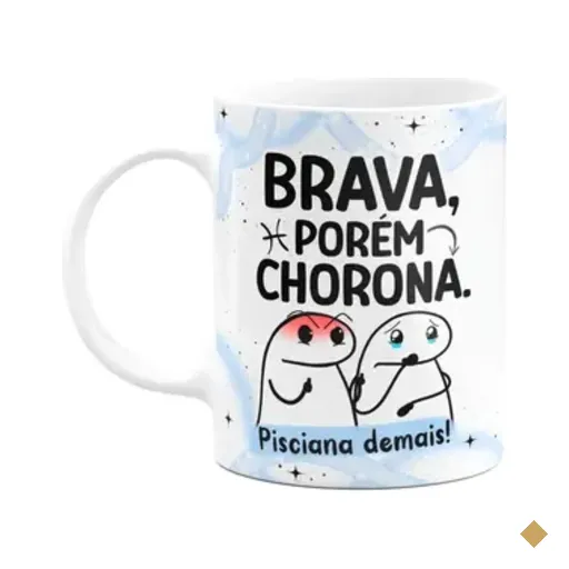 Caneca Flork Signos Peixes - Pisciana Demais! 325ml