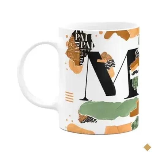 Caneca Do Pai - Inicial Do Nome Letra M - Bg-green