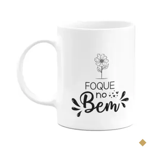 Caneca Motivação - Foque No Bem - 325ml - Branca