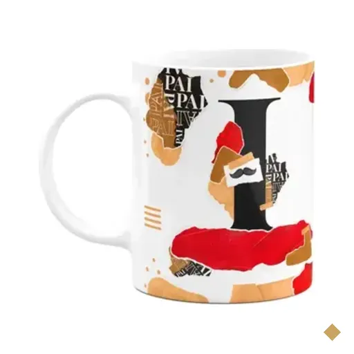Caneca Do Pai - Inicial Do Nome Letra I - Bg-red