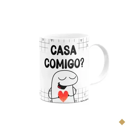 Caneca Florkito Namorados - Limpa A... Casa Comigo?