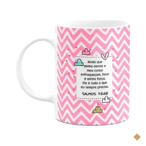 Caneca Religiosa Versículos - Salmos 73:26- 325ml