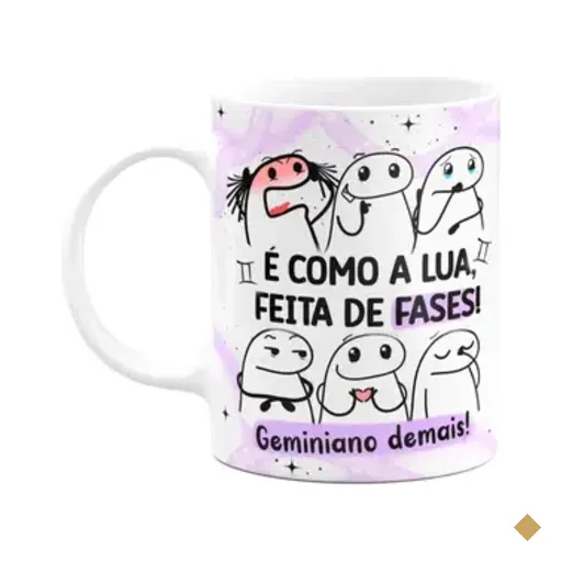 Caneca Flork Signos Gêmeos - Geminiano Demais! 325ml