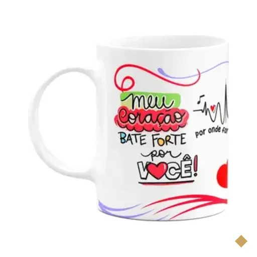 Caneca Namorados - Meu Coração Bate Forte Por Você