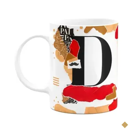 Caneca Do Pai - Inicial Do Nome Letra D - Bg-red