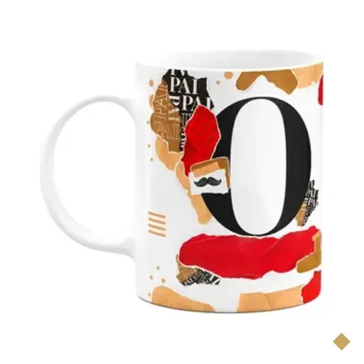Caneca Do Pai - Inicial Do Nome Letra O - Bg-red