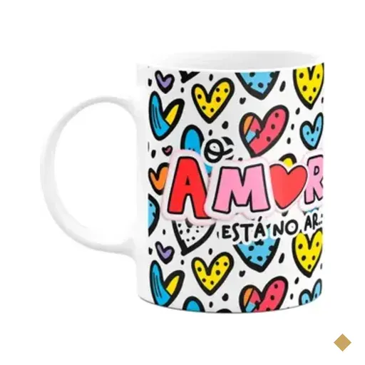 Caneca Namorados - O Amor Está No Ar - Heart Pandalove