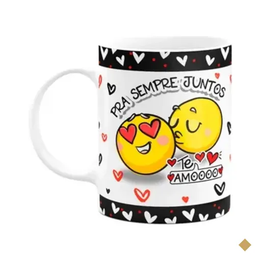 Caneca Namorados Emoticons - Pra Sempre Juntos