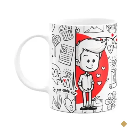 Caneca Namorados - Por Onde For, Quero Ser Seu Par!  M2