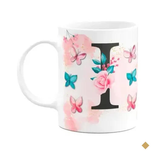 Caneca Butterfly - Inicial Do Nome Letra I - 325ml