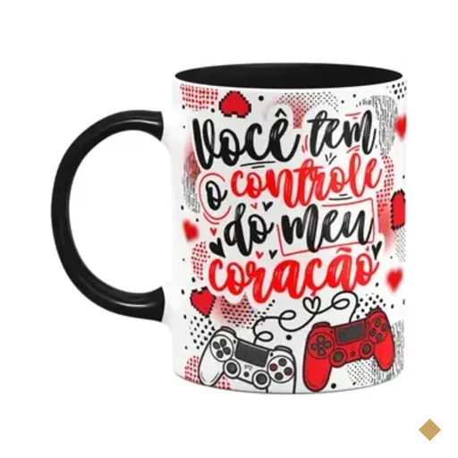 Caneca Gamer Namorados - Você Tem O Controle - D-black